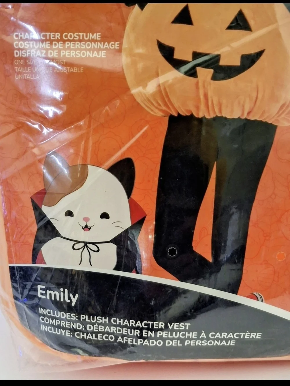 Squishmallows Emily Pumpkin Costume Vest - Orange & Black